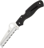 Spyderco Atlantic Salt Lockback Black Folding Serrated Knife 89SBK