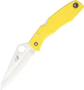 Spyderco Pacific Salt Lockback H1 Steel Folding Blade Yellow Handle Knife 91PYL
