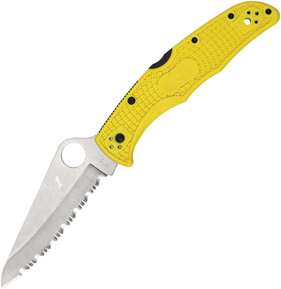 Spyderco Pacific Salt 2 Yellow Lockback Serrated H1 Folding Knife 91syl2