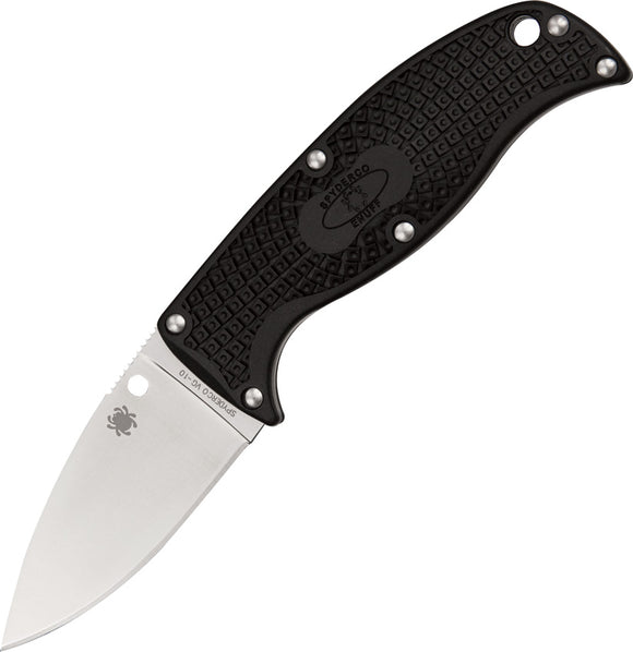 Spyderco Enuff Drop Pt VG-10 Stainless Fixed Blade Black Handle Knife FB31PBK