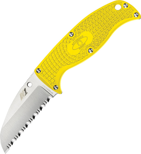 Spyderco Enuff Salt Yellow H1 Steel Fixed Serrated Blade Knife FB31SYL