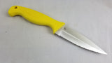 Spyderco Fish Hunter Satin Fixed Serrated Blade Yellow FRN Handle Knife FB40SYL