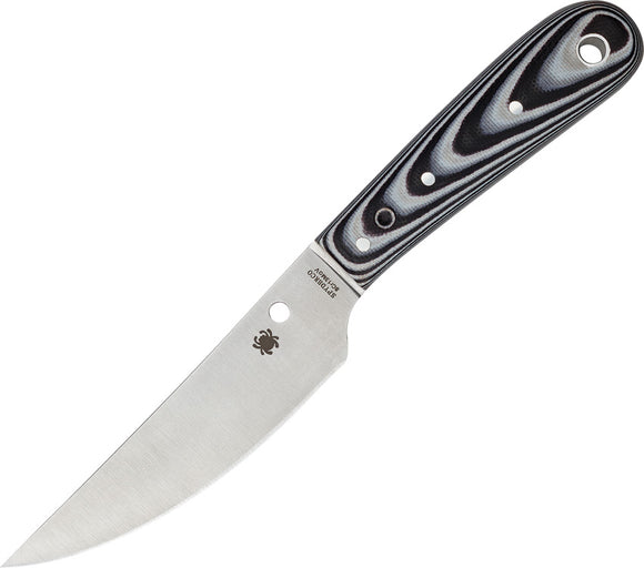 Spyderco Bow River Black/White G10 8Cr13MoV Stainless Fixed Blade Knife FB46GP