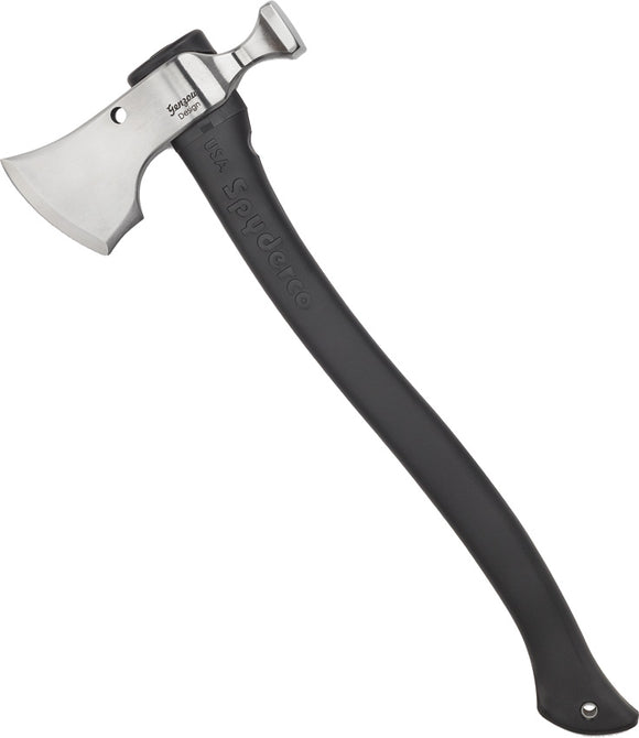 Spyderco Genzo Hatchethawk Black Handle 5160 Carbon Steel Fixed Blade Axe H02