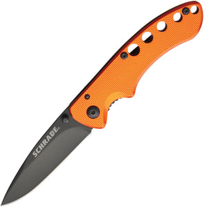 Schrade Linerlock Orange Alum. Black Stainless (2.5") Folding Knife 107CPA
