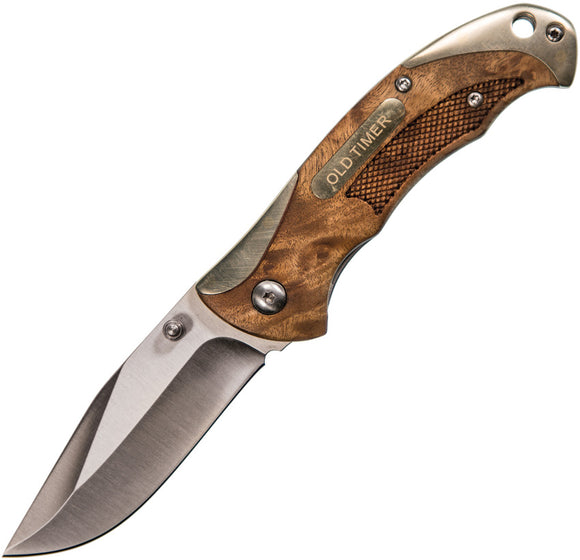 Schrade Old Timer Linerlock A/O Stainless Folding Blade Ironwood Knife 1084273