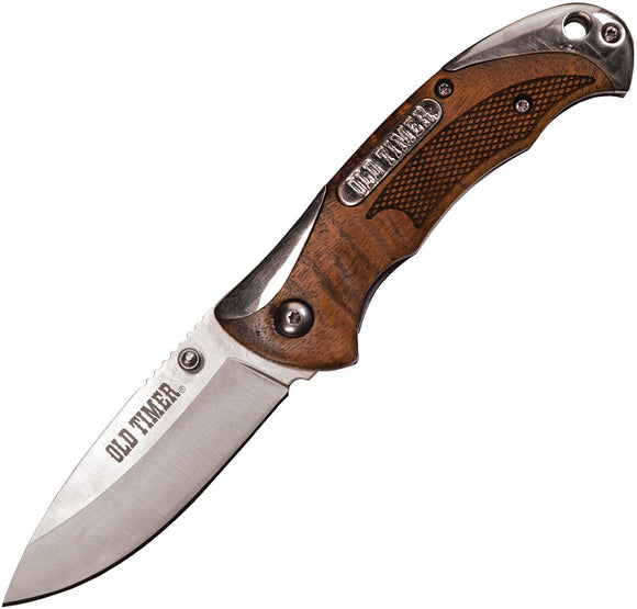 Schrade Ironwood Folder Brown Wood Handle Folding Knife 108274