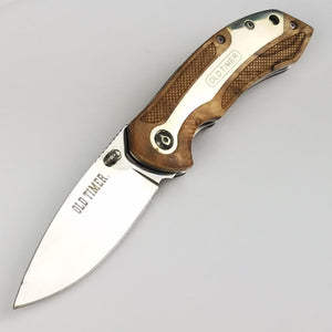 Schrade Old Timer Linerlock A/O Folding Blade Ironwood Handle Knife 1084275