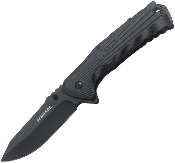 Schrade Linerlock Black Stainless Rubberized Folding Knife 1100046