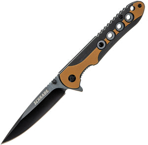 Schrade Ultra Glide Linerlock Black & Brown G10 Folding Knife 1121084