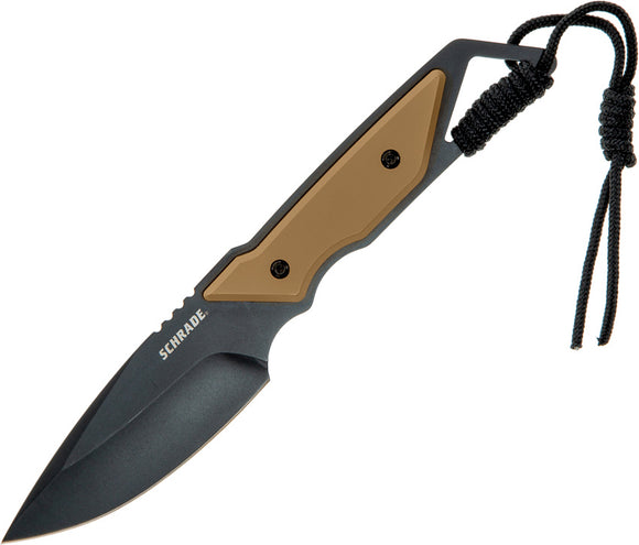 Schrade Frontier Fixed Blade Full Tang Black Stainless Tan Knife 1121086