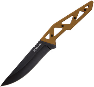 Schrade Frontier Fixed Blade Full Tang Black Stainless (4.5") Tan Knife 1124284