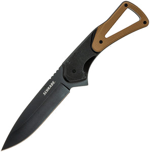 Schrade Frontier Fixed Blade Full Tang Black Stainless (4") Tan Knife 1124286