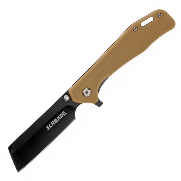Schrade Ultra Glide Linerlock Brown Folding Cleaver Knife 1124290