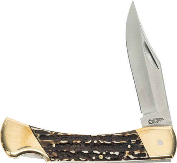 Schrade Papa Bear Folding Pocket Knife Lockback Staglon Blade 1136006