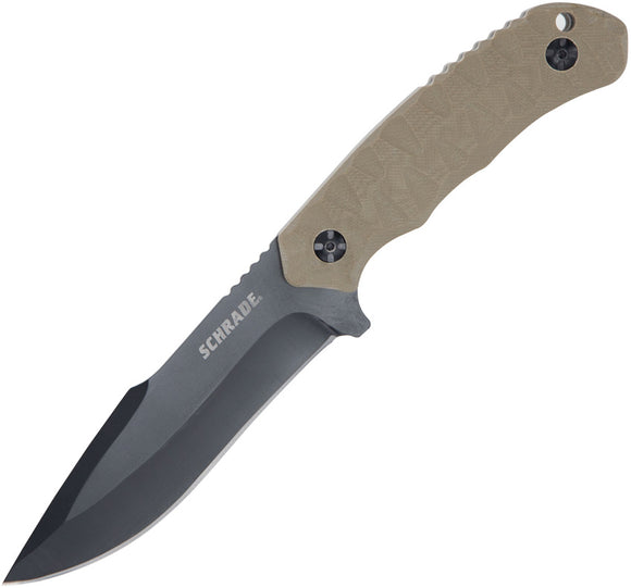 Schrade I-BEAM G10 Modified Drop Fixed Tan G10 Full Tang Fixed Blade Knife 113029
