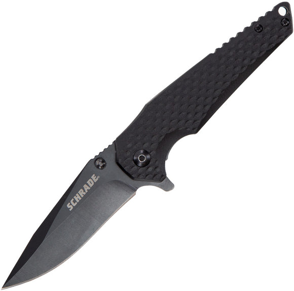 Schrade Fanatic Black Linerlock Folding Pocket Knife 1136034