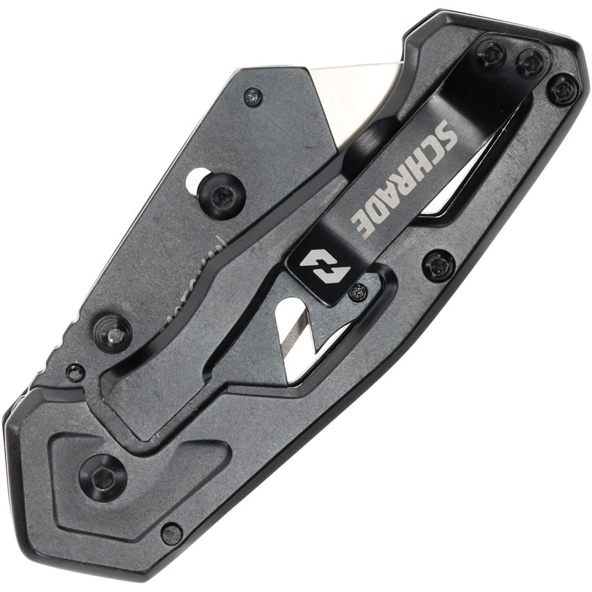 Schrade Tradesman Framelock Black Stainless Folding Razor Blade Pocket ...