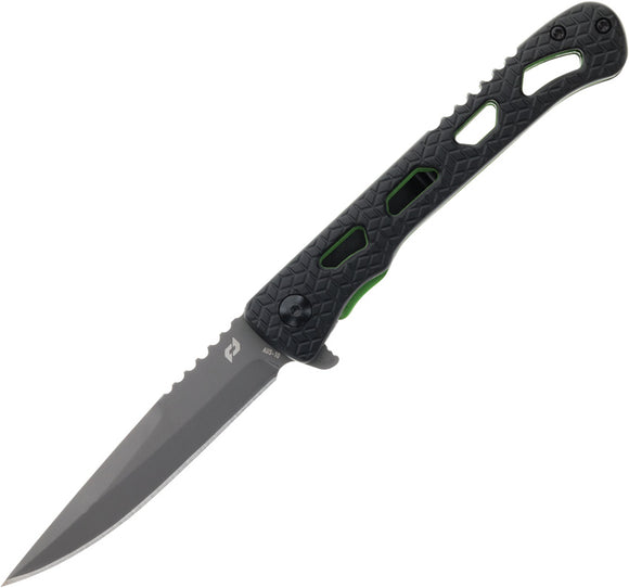 Schrade Inert CLR Folding Pocket Knife Linerlock Black Aluminum AUS-10A 1159303