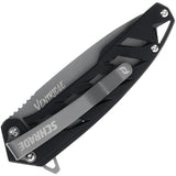 Schrade Ventricle Framelock Black Stainless Folding AUS-10A Pocket Knife 1159322