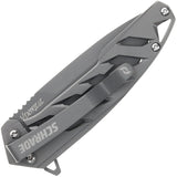 Schrade Ventricle Framelock Gray Stainless Folding AUS-10A Pocket Knife 1159323