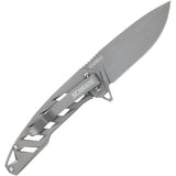 Schrade Ventricle Framelock Gray Stainless Folding AUS-10A Pocket Knife 1159323