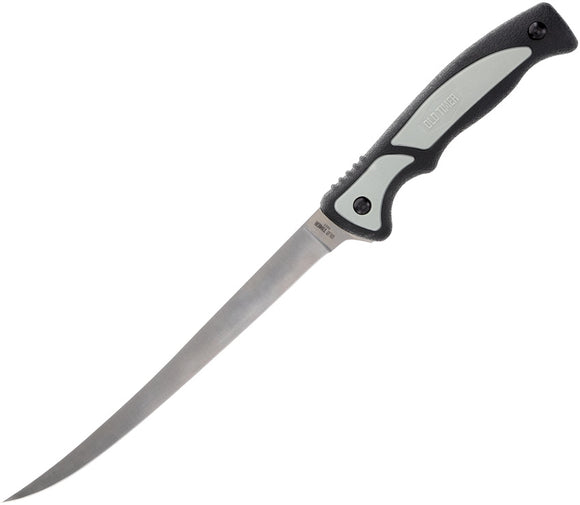 Schrade Trail Boss Fillet Grey & Black TPE Stainless Fixed Blade Knife 1166381
