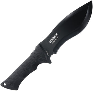 Schrade Little Ricky Black Synthetic 65Mn Steel Fixed Blade Knife 1182513