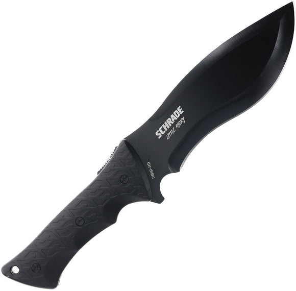 Schrade Little Ricky Black Synthetic 65Mn Steel Fixed Blade Knife 1182513