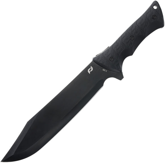 Schrade Leroy Black Smooth Rubber AUS-8 Steel Fixed Blade Knife 1182516