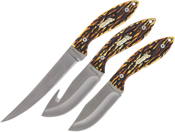 Schrade Hunting Set Staglon Stainless Steel 3 Pc Knife Set 1183289