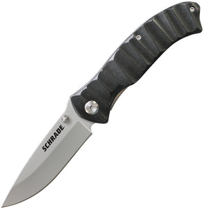 Schrade Folding Black Pocket Knife 8.4" overall Drop Point Blade - 221bkcp