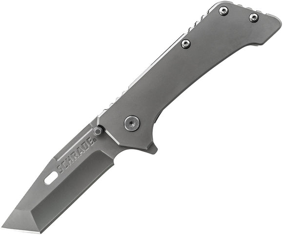 Schrade Framelock Gray Titanium Coated Stainless Flipper Folding Knife 301