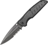 Schrade Stonewash G10 Partially Serrated Folding Pocket Knife 505s