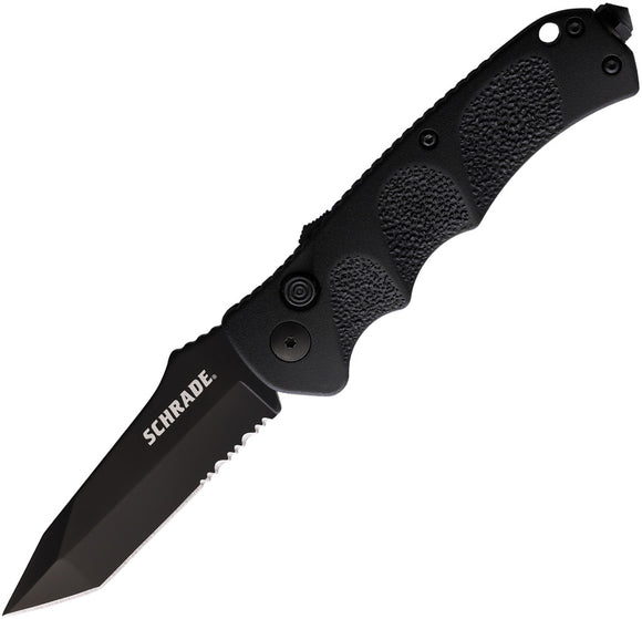 Schrade Extreme Survival Button Lock Tanto Part Serrated Folding Knife 60BTS