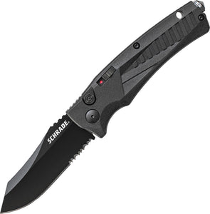 Schrade Push Button Lock Black Folding Knife 9bs