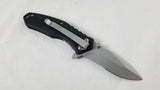 Schrade 7" Black Linerlock Combo Folding Pocket Knife w/ Pocket Clip 958a