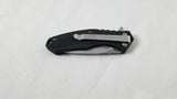 Schrade 7" Black Linerlock Combo Folding Pocket Knife w/ Pocket Clip 958a