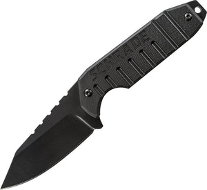 Schrade Fixed (3") Blade Black Grooved G10 Full Tang Mod Knife F16