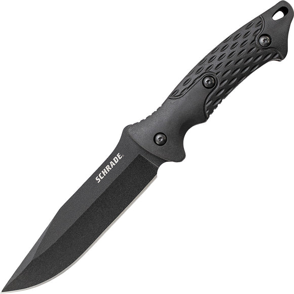 Schrade Fixed Blade Black Full Tang Textured Rubber Knife F30