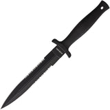 Schrade Boot Black Smooth Rubber Stainless Steel Fixed Blade Knife F44LS