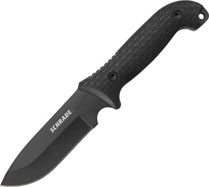 Schrade Frontier Black TPE Full Tang Fixed Blade Knife (7") 1095HC F51