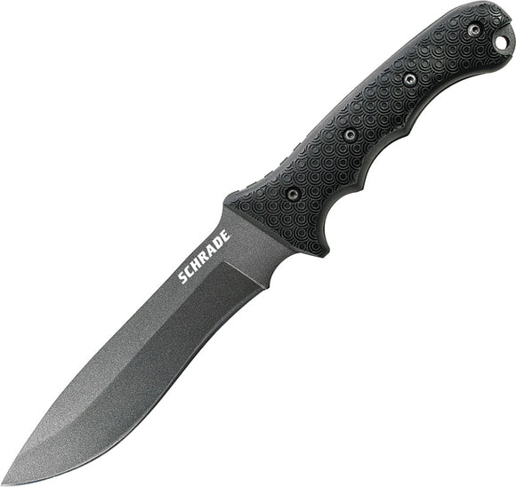 Schrade Extreme Survival Black Smooth Rubber Carbon Steel Fixed Blade Knife F9