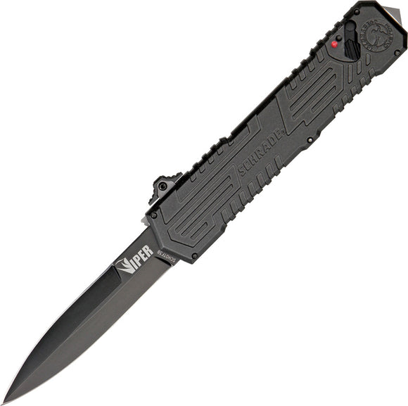 Schrade Viper Out the Front 3rd Generation Black A/O Dagger Blade Knife OTF3B