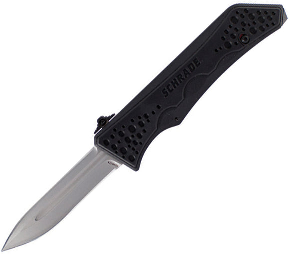 Schrade Out the Front A/O Black Aluminum Handle Stainless Blade Knife OTF6