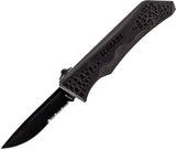 Schrade Out the Front A/O Black Serrated Stainless Blade Aluminum Handle Knife OTF7BS