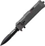 Schrade Out the Front Assist Spear Serrated Blade Gray Zytel Handle Knife OTF8BS