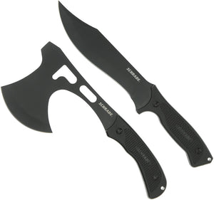 Schrade Axe and 11.75" Fixed Blade Bowie Combo + sheath and sharpening stone 1105615