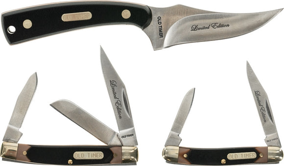 Schrade Sharpfinger Middleman & Minuteman Fixed & Folding Pocket Knife Gift Set 1158656