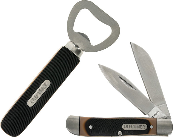Schrade Pocket Knife Trapper/Bottle Opener Derlin 7Cr17MoV Blade 1158658